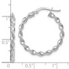 Black Bow Jewelry 2.5mm 14k White Gold Polished & Textured Twisted Hoops, 26mm (1 Inch) - 4 of 4