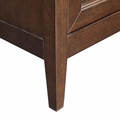 Milo Dark Brown Wood Sideboard with Rattan Panels