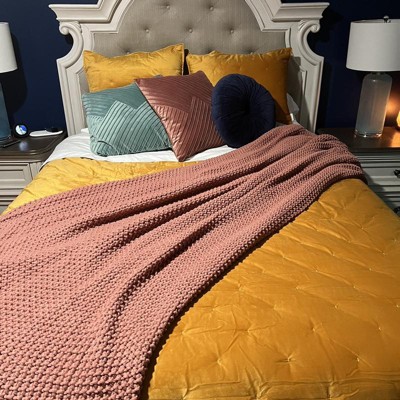 Mustard Velvet Full/Queen Reversible Quilt