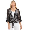 Collections Etc Beautiful Embroidered Sheer Tie-Waist Layering Jacket - 2 of 4