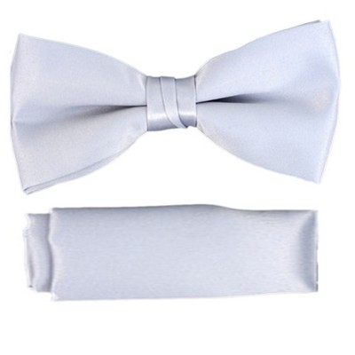 New Boy's Solid Pre Tied Bow Tie and Hanky Set