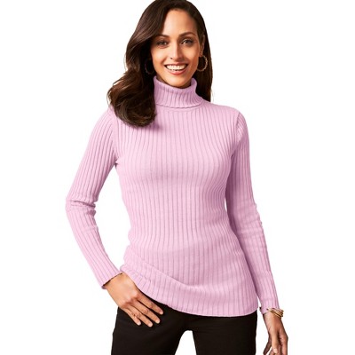 Jessica London Ribbed Cotton Turtleneck Sweater