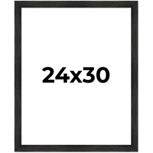 PosterPalooza | 24x30 Wide Barnwood Picture Frame, UV Acrylic, 6 Finishes - Grey, Brown, White, and Black - 1 of 4