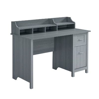 Classic Office Desk with Storage Gray - Techni Mobili