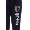Harry Potter Womens' All Hogwarts House Crest Sleep Jogger Pajama Pants Black - 2 of 3