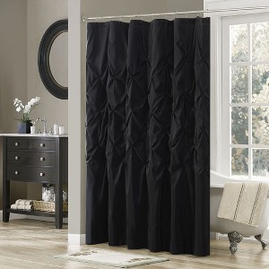 CAVINAS 72 x 72 Inch Semi-sheer Shower Curtain,Lightweight Faux Silk Fabric Bathroom Shower Curtains with 12 Button Holes,Machine Washable - 1 of 4
