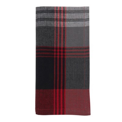 Saro Lifestyle Cotton Plaid Design Table Napkins (Set of 4), 20"x20", Red