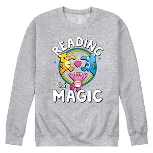 Men's - Care Bears - Reading Is Magic Rainbow Trio Graphic Fleece Sweatshirt - 1 of 4