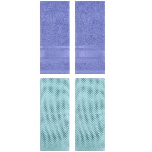 REGALWOVEN 4 Pcs Cotton Soft Absorbent Waffle Hand Towel for Bathroom - 1 of 4