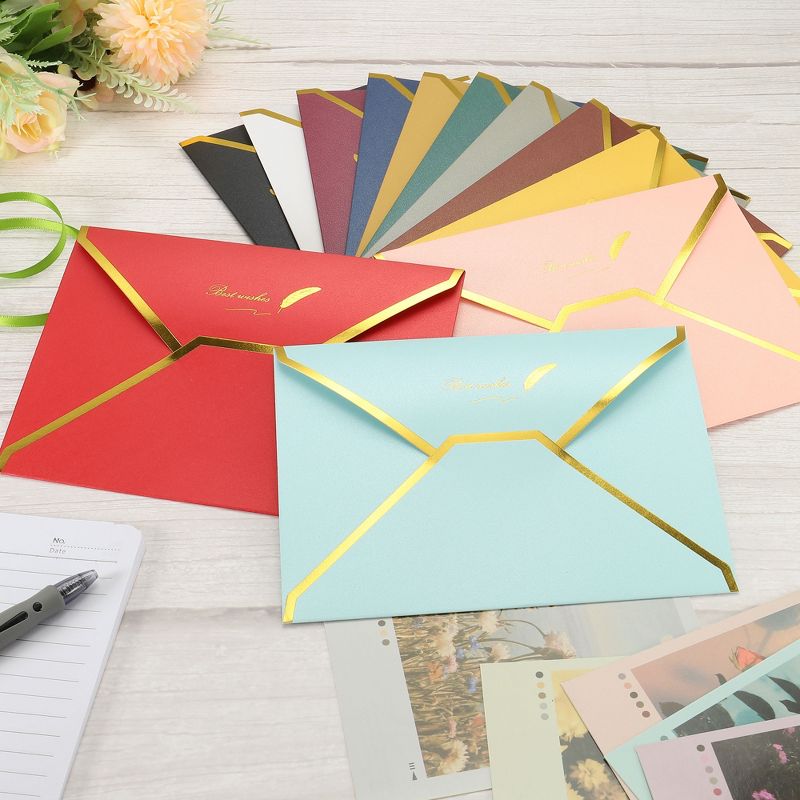 Unique Bargains Envelopes V Flap Luxury Style for Invitation Wedding Birthday 10 Pcs, 5 of 6