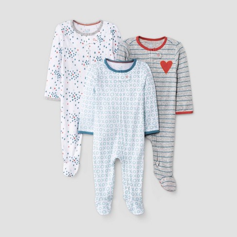 Valentines Sleep Play Cotton Snap Up Outfit Footie Sleeper Footed Boys Girls Day