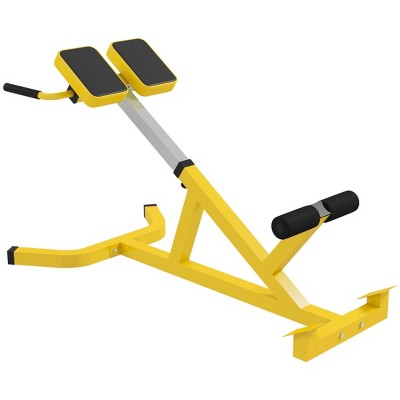 NAYSAYE Exercise Trainer Roman Chair Back Extension Machine with Dip Bars for Home Full Body Workout, Yellow, 49.50"*27.50"*33.00"
