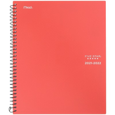 2021-22 Academic Weekly/Monthly Planner 8.5" x 11" Coral - Five Star