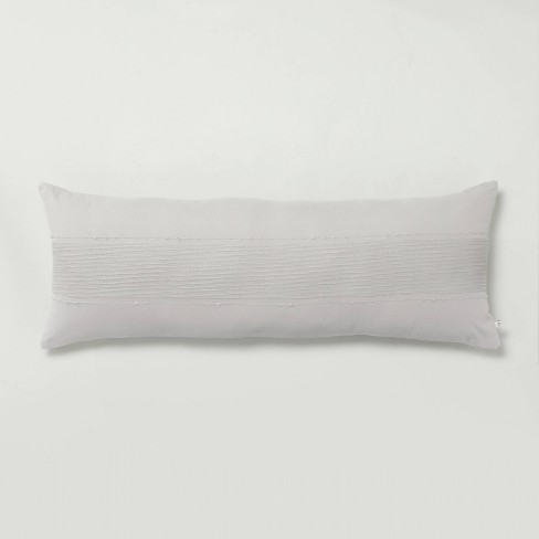 16"x42" Slub Center Stripe Oversized Lumbar Bed Pillow - Hearth & Hand™ with Magnolia - image 1 of 4