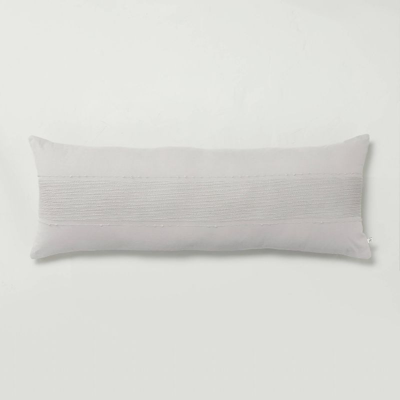 16"x42" Slub Center Stripe Oversized Lumbar Bed Pillow - Hearth & Hand™ with Magnolia, 1 of 9
