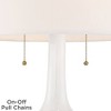 Possini Euro Design Natalia Modern Country Cottage Table Lamp with Round Riser 28 1/2" Tall White Floral Ceramic Drum Shade for Bedroom Living Room - 3 of 4