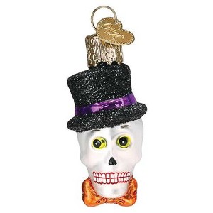 Old World Christmas 2.25 In Mini Top Hat Skeleton Bones Bow Tie Tree Ornaments - 1 of 3