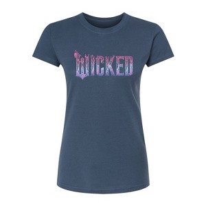 Women's - Wicked - Floral Ombre Logo Fitted Graphic T-Shirt - 1 of 3