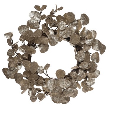 Transpac Foam 19.69 in. Gold Christmas Eucalyptus Wreath
