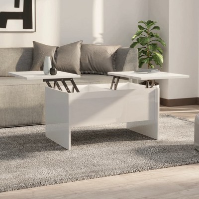 vidaXL Coffee Table High gloss white Engineered wood Medium
