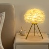 YIYIBYUS White Feather Lamp Tripod Lamp, Desk Lamp Unique Bedside Lamps - 2 of 4
