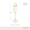 Twine Rose Wine Glasses Set, Gold Rimmed, Set of 2 - 3 of 4