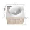 SEVOBAL Bathroom Vanities 36 Inch Modern Float Vanity Ceramic Sink Soft Close Door for Modern Bathroom, Beige, 35.6"*18.9"*23" - 3 of 4