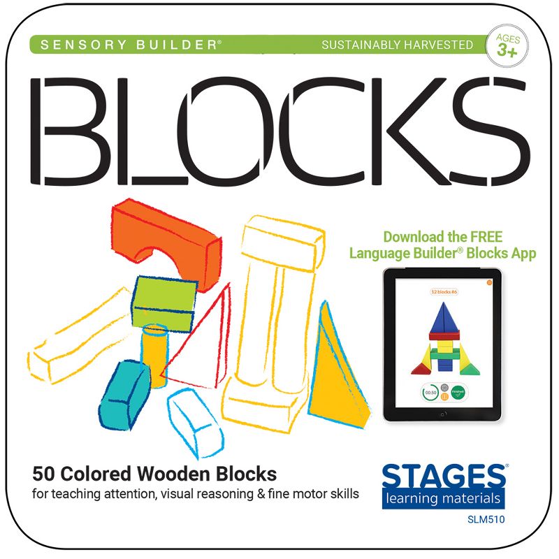 Stages Learning Materials Sensory Builder Blocks, Set of 50, 2 of 3