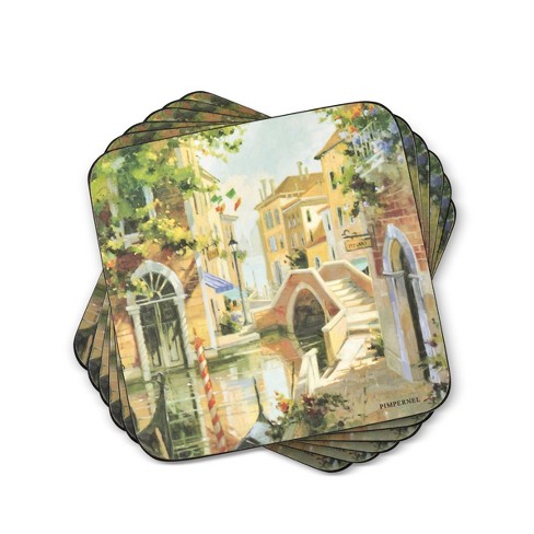 Pimpernel Venetian Scenes Coasters Set Of 6 - 4.25