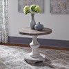 Liberty Furniture,Sedona Round End Table in Heavy Distressed White w/ Gravel Top - 2 of 4