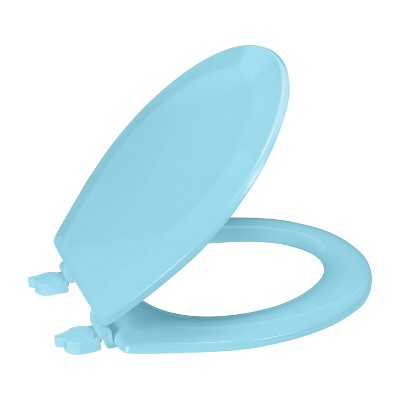 17" Blue MDF Wood Beveled Toilet Seat