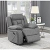 Suede Upholstered Glider Recliner with Pillow Top Arms, Split Back and Pocket Coil Seating - 2 of 4