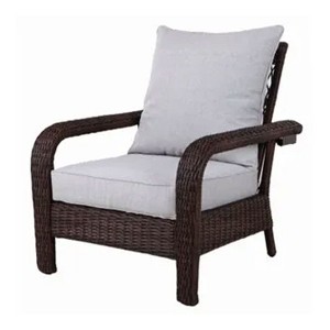 Four Seasons Courtyard Montego Bay Seating Furniture Set with 2 Adjustable All Weather Patio Outdoor Cushioned Chairs for Decks and Porches, Brown - 1 of 4