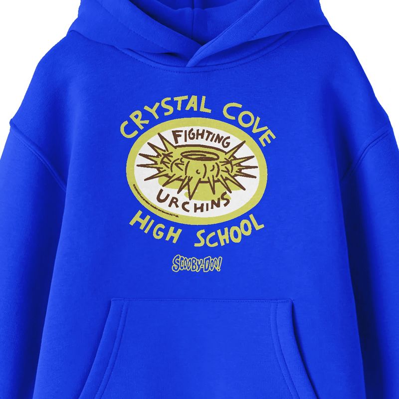 Scooby Doo Crystal Cove High School Badge Long Sleeve Royal Blue Youth Hooded Sweatshirt, 2 of 4