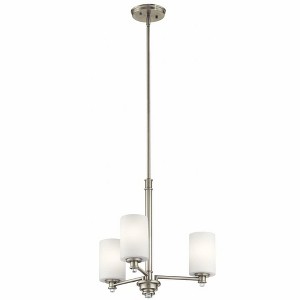 Joelson 18.5" 3 Light Mini Chandelier with Satin Etched Cased Opal and Clear Glass Accent Glass in Brushed Nickel - 1 of 1