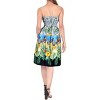 LA LEELA Women's House Daily Routine Evening Wear Boho Halter Smocked Mini Flowy Dress Tube Top Strapless Dresses for Women One Size Gray, Floral - 3 of 3