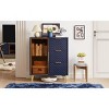 ELJGET Modern Storage Cabinet with Glass Door & 3 Drawers, Adjustable Feets, Console Table for Living Room, Entryway, Dining Room - 3 of 4