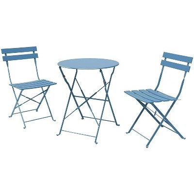 Whizmax Indoor/Outdoor 3-Piece Bistro Set Folding Table and Chairs Patio Seating