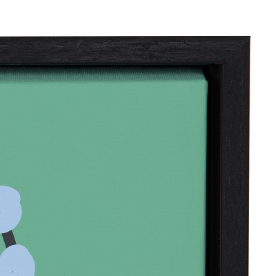 Abstract Green and Black Floral Canvas Print
