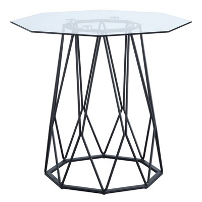 Hamela Glass Top End Table Black - miBasics