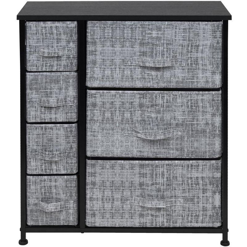 Sorbus Dresser with 7 Drawers - Storage Chest Organizer with Steel Frame, Wood Top, Handles, Fabric Bins, 4 of 6