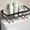 Over The Toilet Storage Shelf, Bathroom Storage Organizer Upgrade Punch-Free Home Rack with Hooks Shelf - 3 of 4