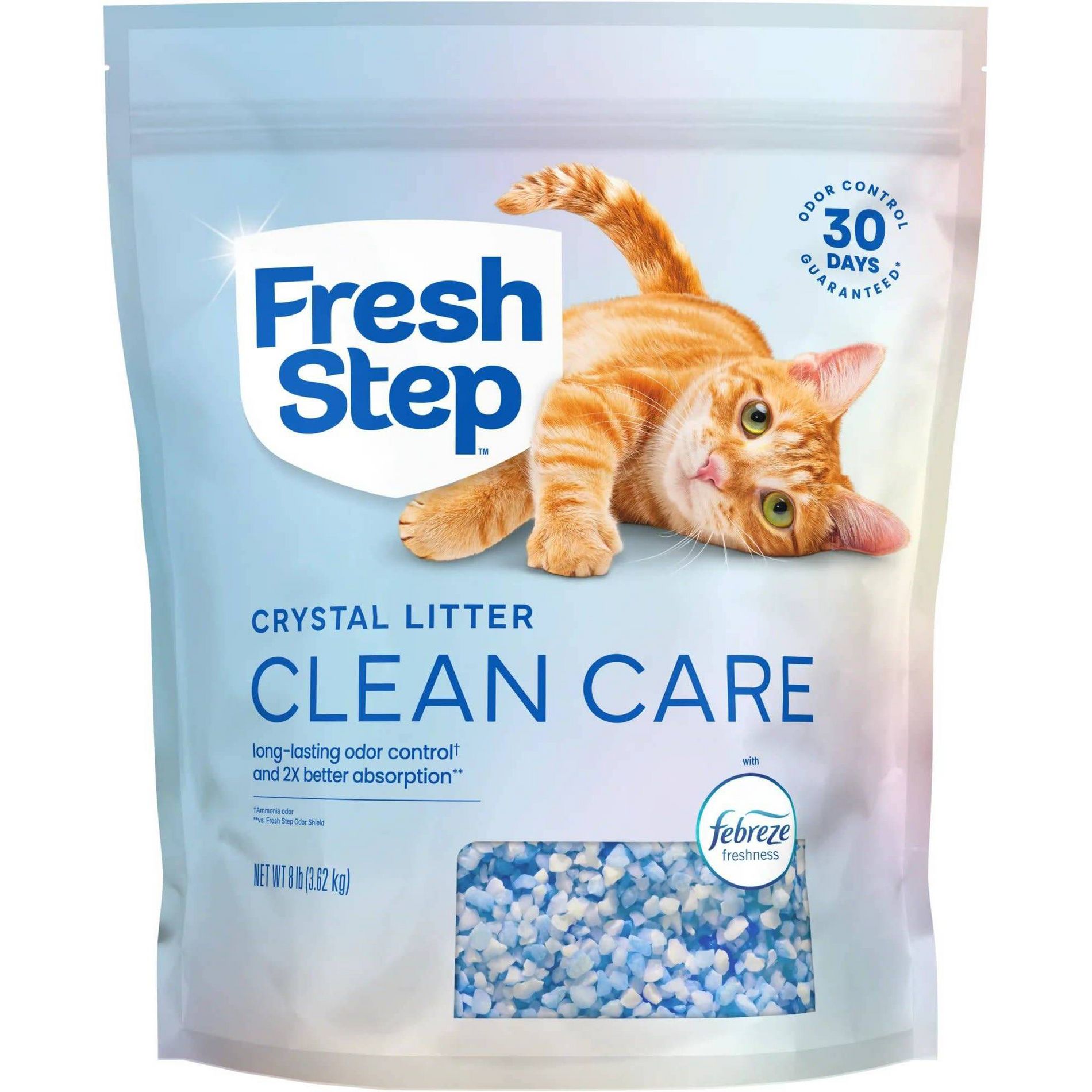 Fresh Step Crystals Premium Scented Cat and Kitty Litter - 8lb: Low Dust, Odor Control, Lightweight Crystal Formula