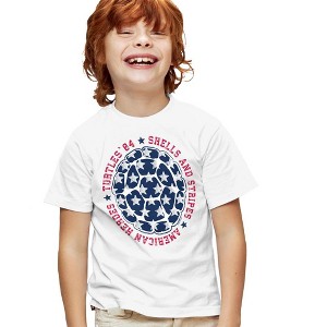 Teenage Mutant Ninja Turtles 4Th Of July Shells And Stripes Kids T Shirt For Youth, White - 1 of 4