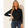 INSPIRE CHIC Women's Faux Suede Casual Spread Collar Button Up Biker Moto Jacket - 2 of 4