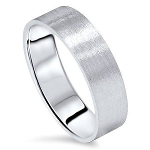 Pompeii3 6mm Brushed Wedding Band 10K White Gold - 1 of 4