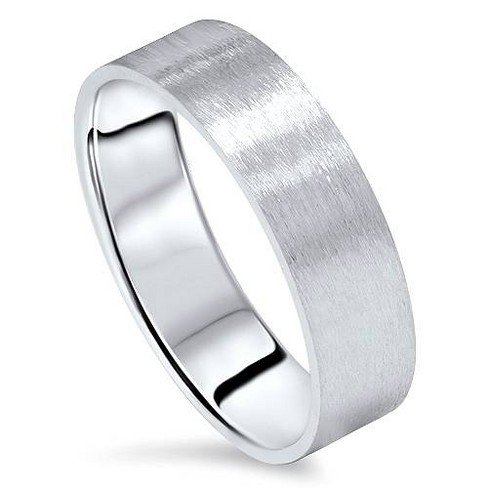 Pompeii3 10k White Gold 6mm Flat Comfort Fit High Polished Wedding Band  Mens Ring : Target