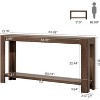 63 Inch Console Table, 2-Tier Farmhouse Narrow Sofa Table Behind Couch, Accent Entrance Console Furniture for Foyer, Entryway, Hallway - 3 of 4