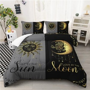Boersma 3D Printed Bohemian Gothic Comforter Set - Bedding Comforters & Sets with Butterfly and Star Design, Soft Duvet Cover with 2 Pillowcases - 1 of 2