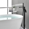 Cobbe Single Handle Freestanding Floor Standing Tub Faucet with Swivel Spout, Handheld Showerhead and 59-Inch Hose Shower Faucet Matte Black - 4 of 4
